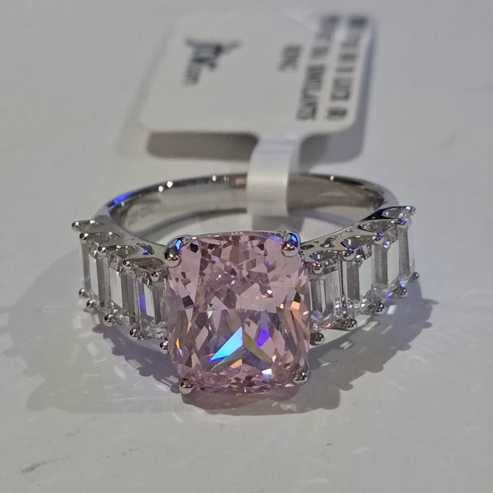 Bella Luce Sterling Silver Ring with Pink and White CZ size 10 NWT